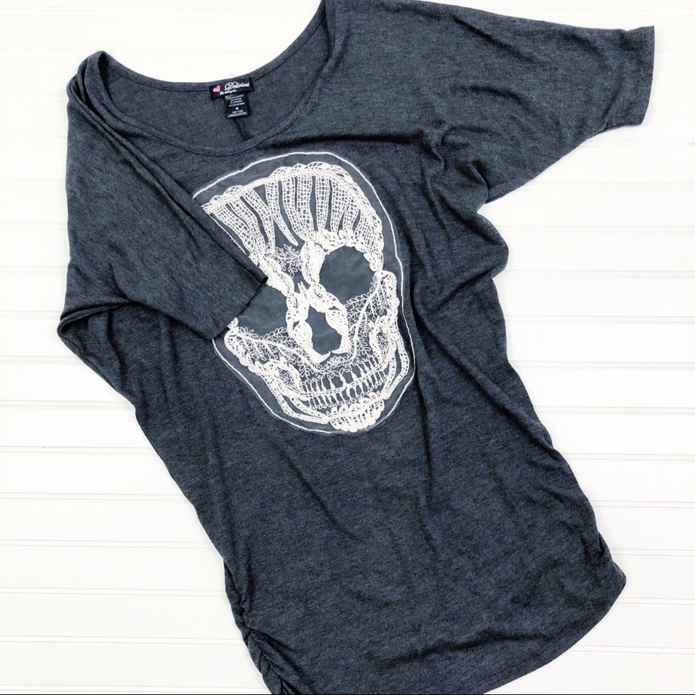Grey SKULL Tunic Top